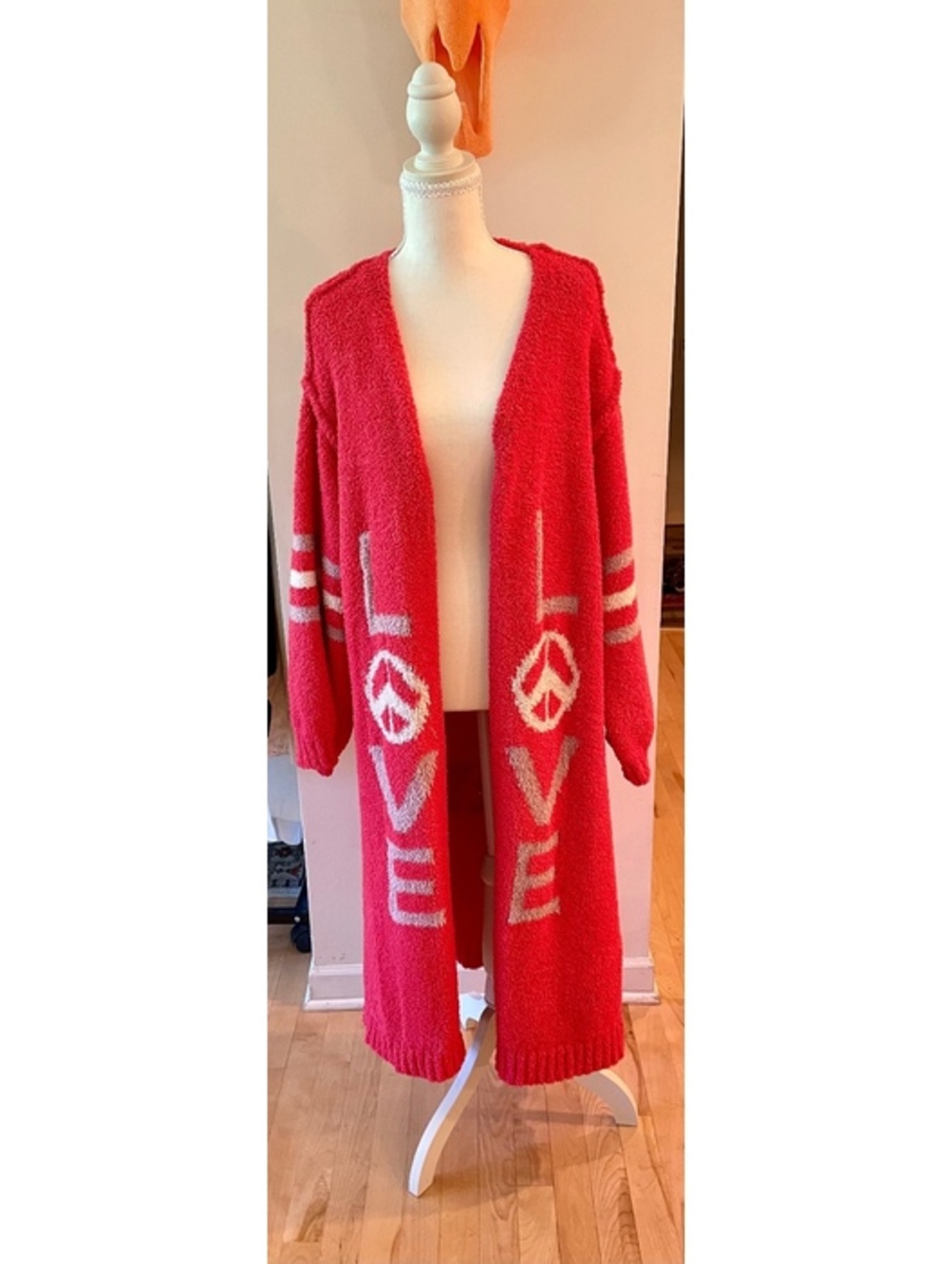 3 Birds Nest Love & Peace Cardigan NWOT Medium